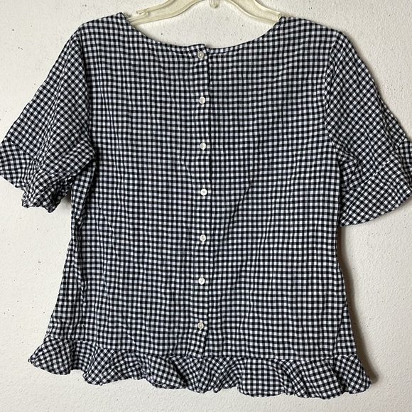 Talbots Black % White Blouse S (pictured blouse on larger size) 98% cotton - Picture 5 of 9
